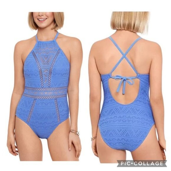 Salt + Cove Crochet Periwinkle Blue One Piece Swimsuit ** SZ S - Picture 1 of 8